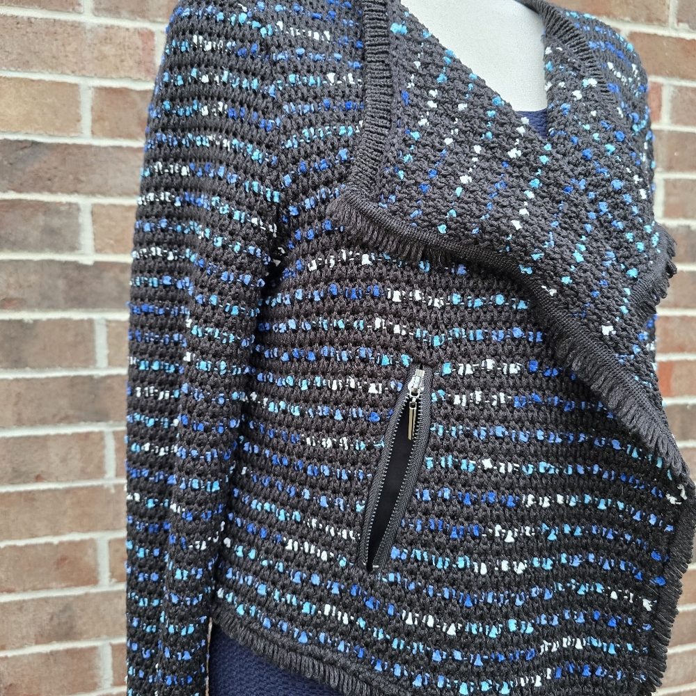 White House Black Market Textured Open Front Jacket Size Large Blazer - Picture 5 of 15